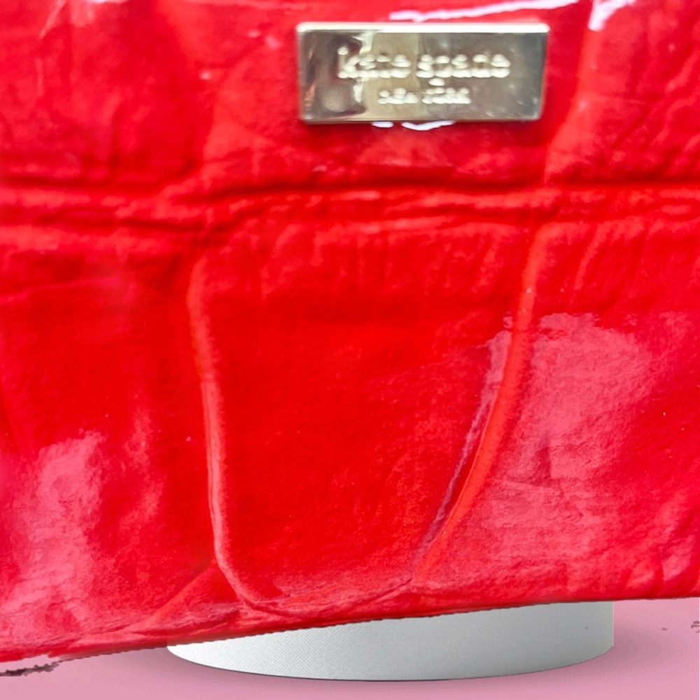 Kate Spade Red Croc Patent Leather Wallet - Picture 3 of 4